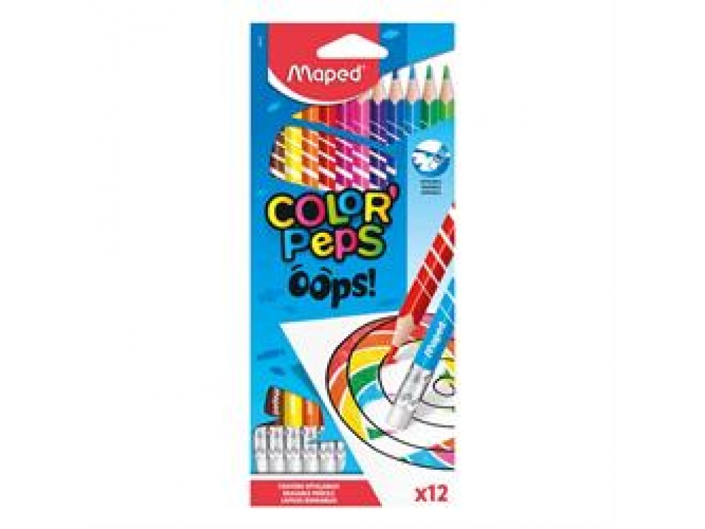 LAPICES DE COLOR BORRABLES MAPED OOPS! X12