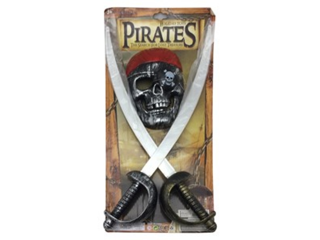 SET PIRATA 3 PZAS 2 ESPADAS MASCARA