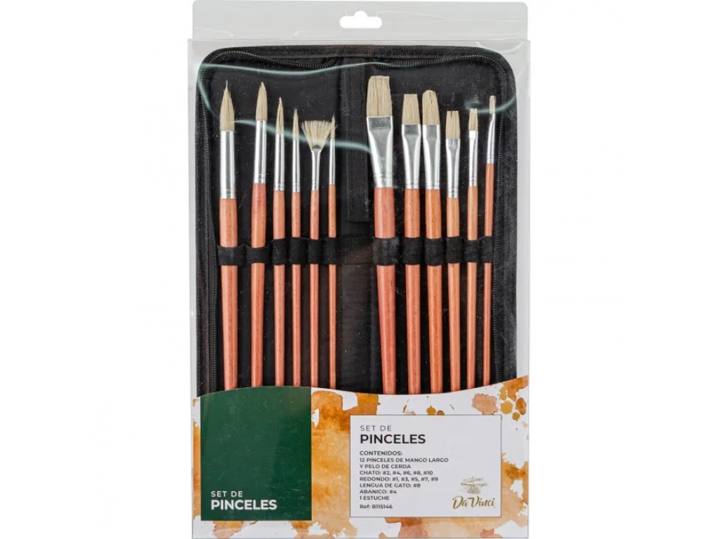 SET PINCELES DAVINCI 12 PC + E