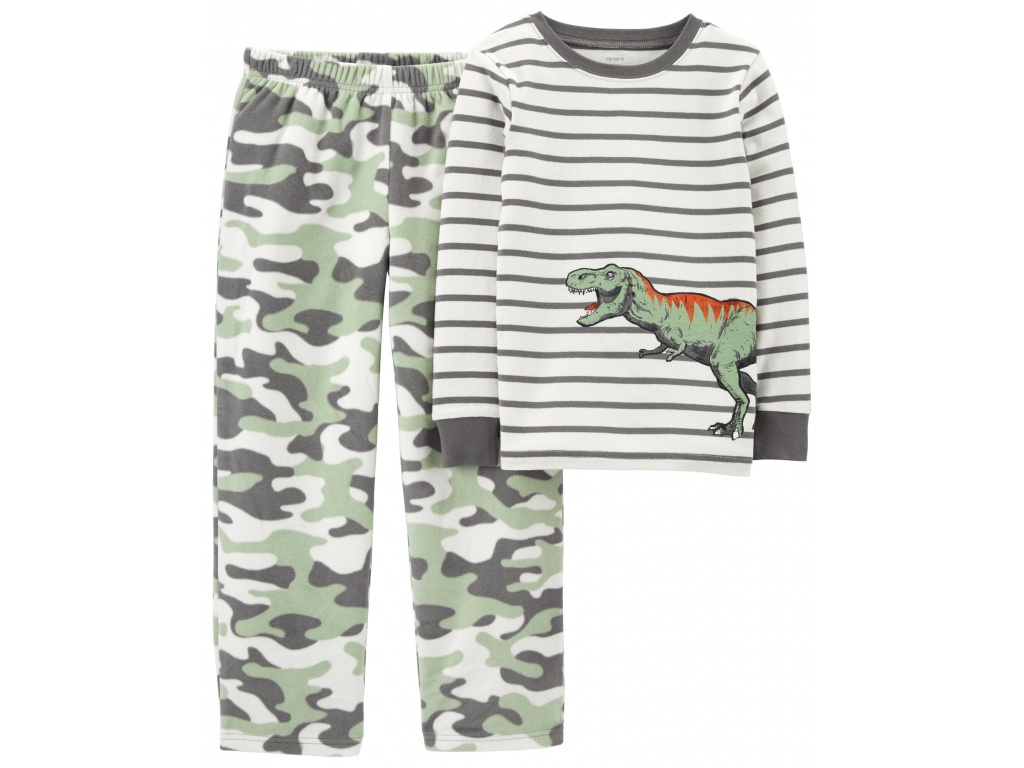 PIJAMA 2 PIEZAS DINOSAURIOS ALGODON Y MICROPOLAR CARTERS 5T