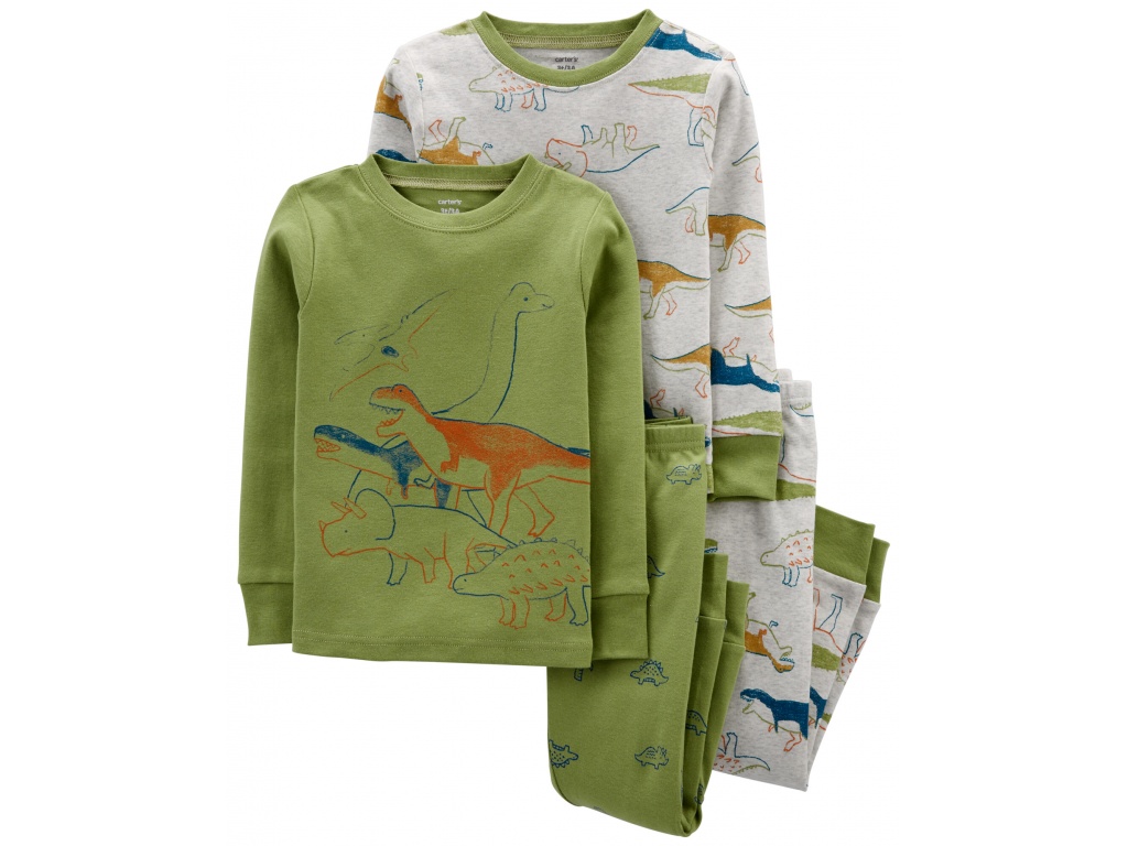 PIJAMA 4 PIEZAS DINOSAURIOS ALGODON BEBE CARTERS 12M