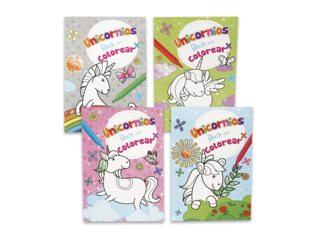 LIBRO COLOREAR BLOCK UNICORNIO