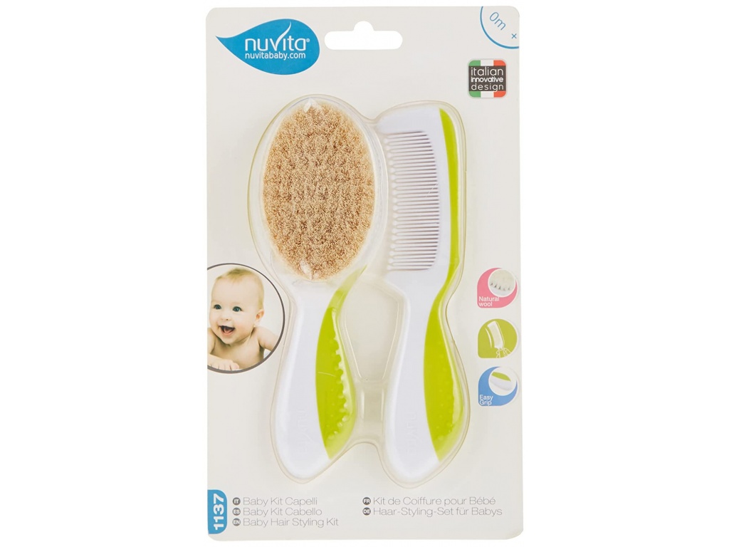 KIT PEINE Y CEPILLO VERDE NUVITA 1137NV