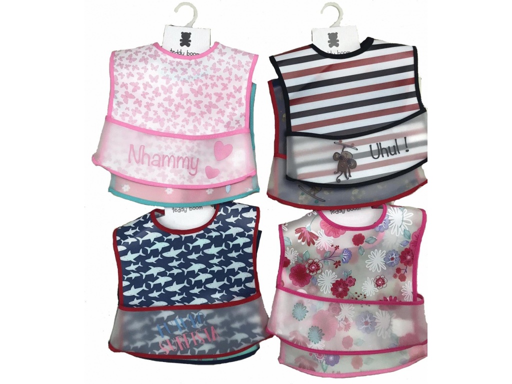 Pack 2 Baberos Iimpermeables con velcro y Bolsillo