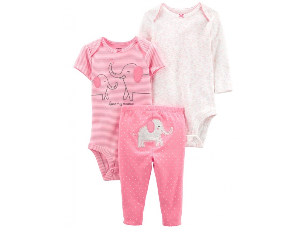 SET 3PC PANTALON ELEFANTE ALGODON NIA CARTERS NB