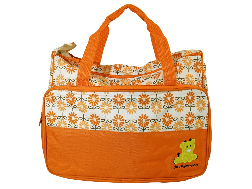 BOLSO MATERNAL COMBINADO FLORES