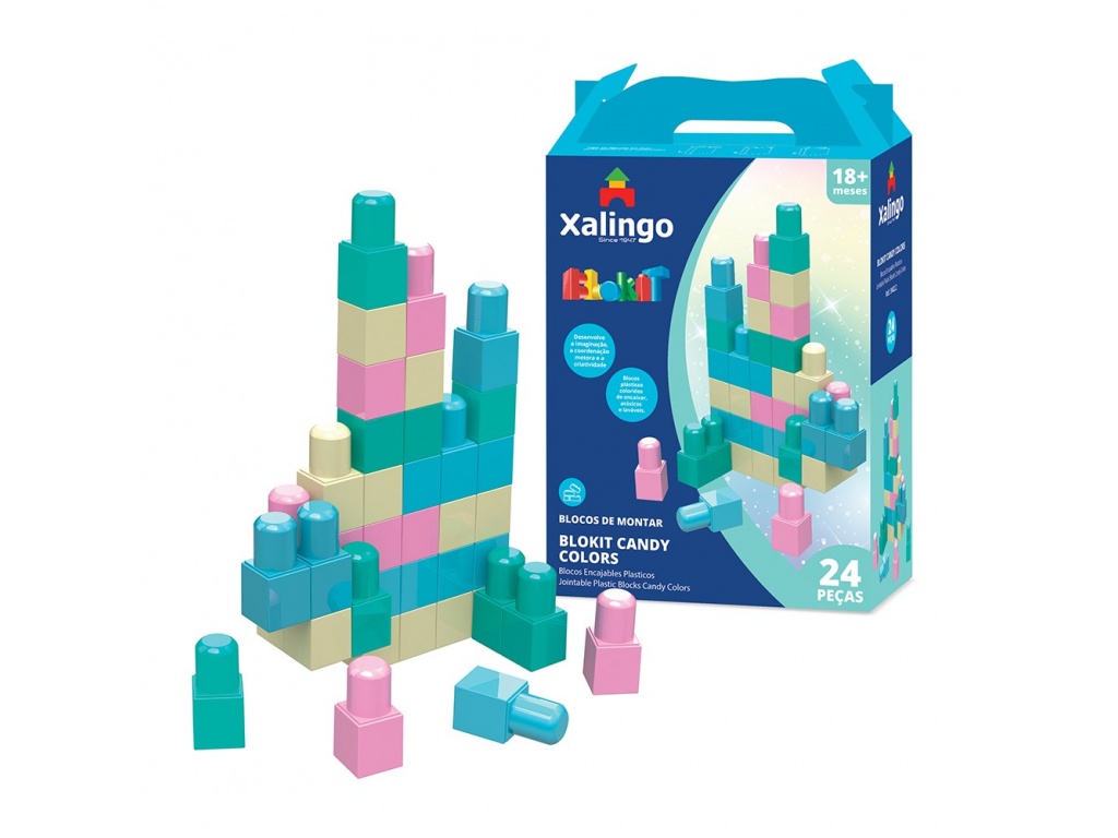 BLOQUES X 24 PZAS COLOR PASTEL XALINGO