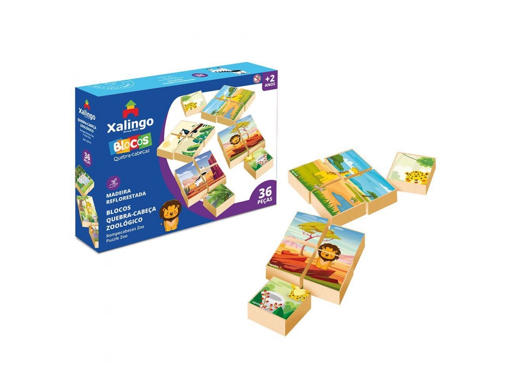PUZZLE 36 CUBOS MADERA ZOOLOG XALINGO   5274.3
