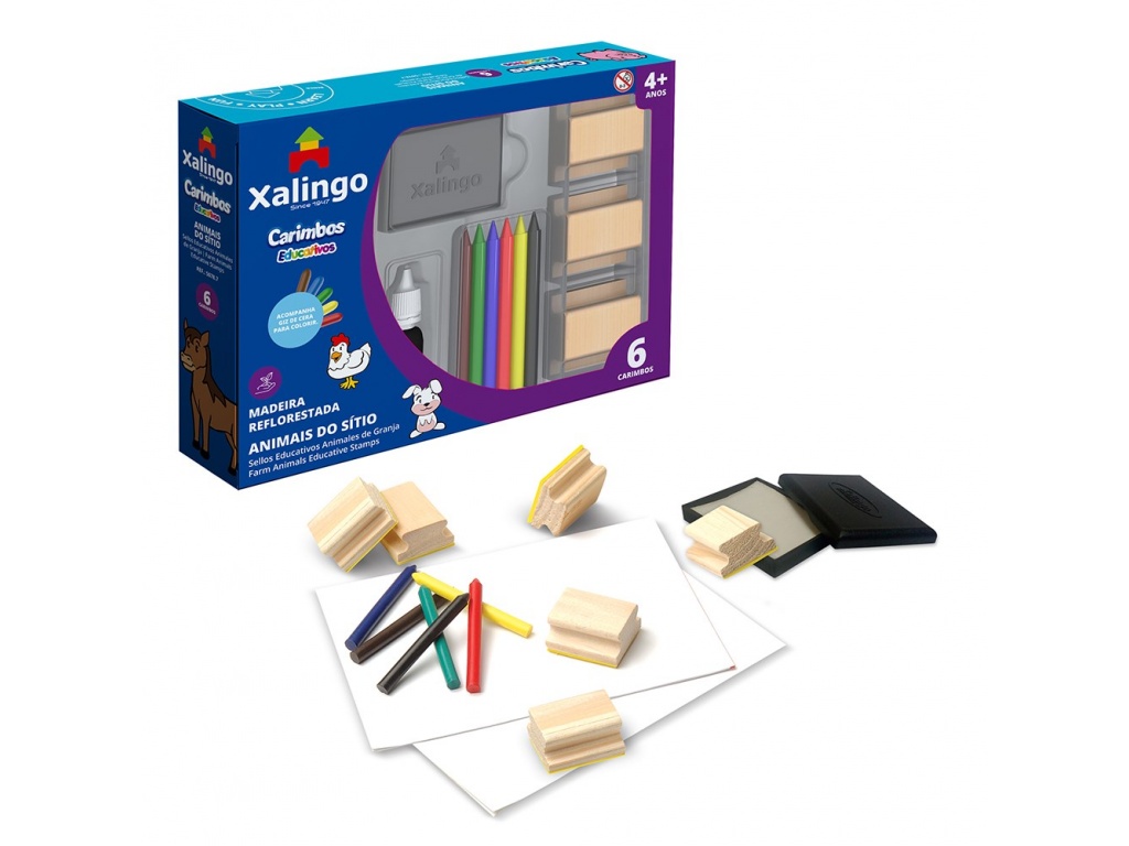 SELLOS ANIMALES GRANJA CON CRAYOLAS XALINGO