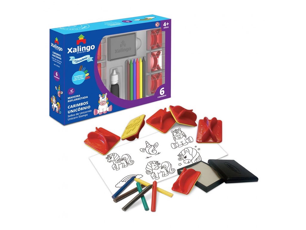 SELLOS UNICORNIOS CON CRAYOLAS XALINGO