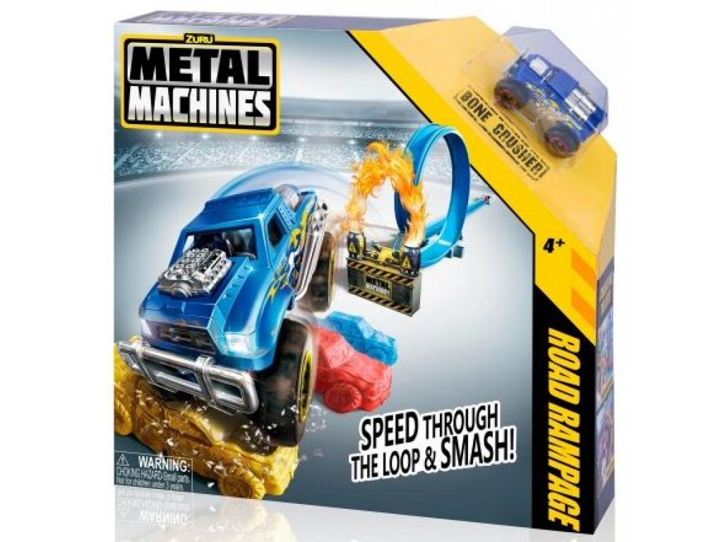 AUTO METAL MACHINES PISTA ROAD RAMPAGE CON VEHICULO