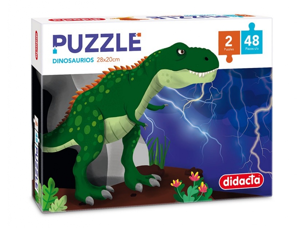 JUEGO DE MESA PUZZLE DINOSAURIO 2 X 48 DIDACTA