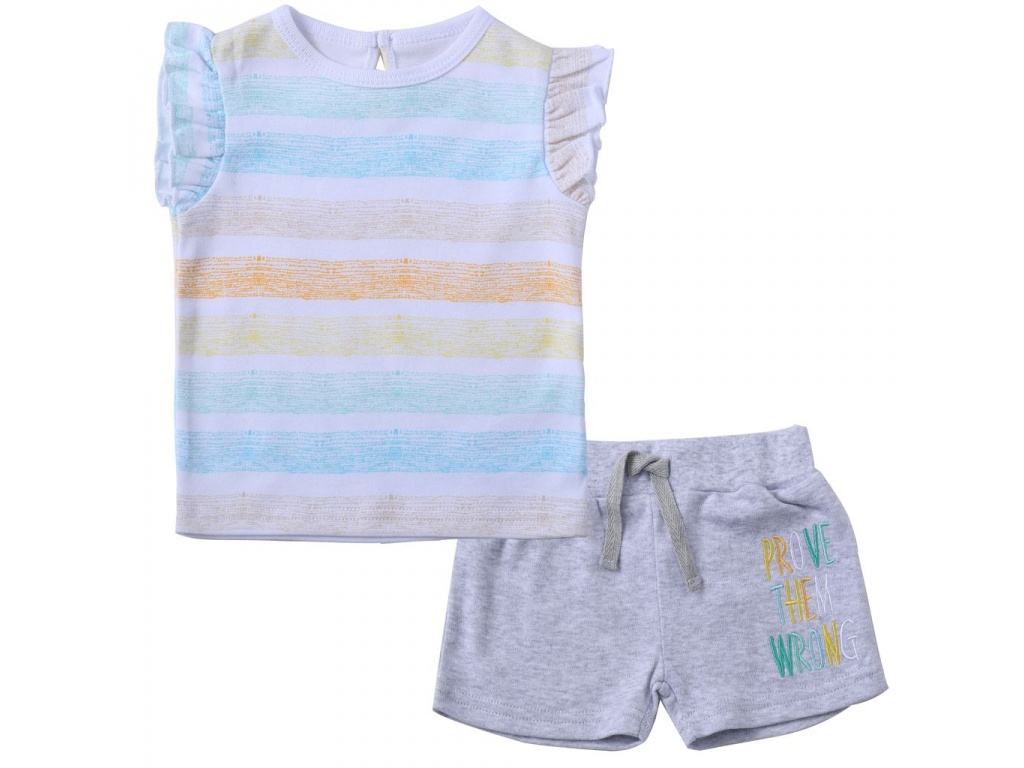 CONJ REMERA Y SHORT ARCO IRIS 2T