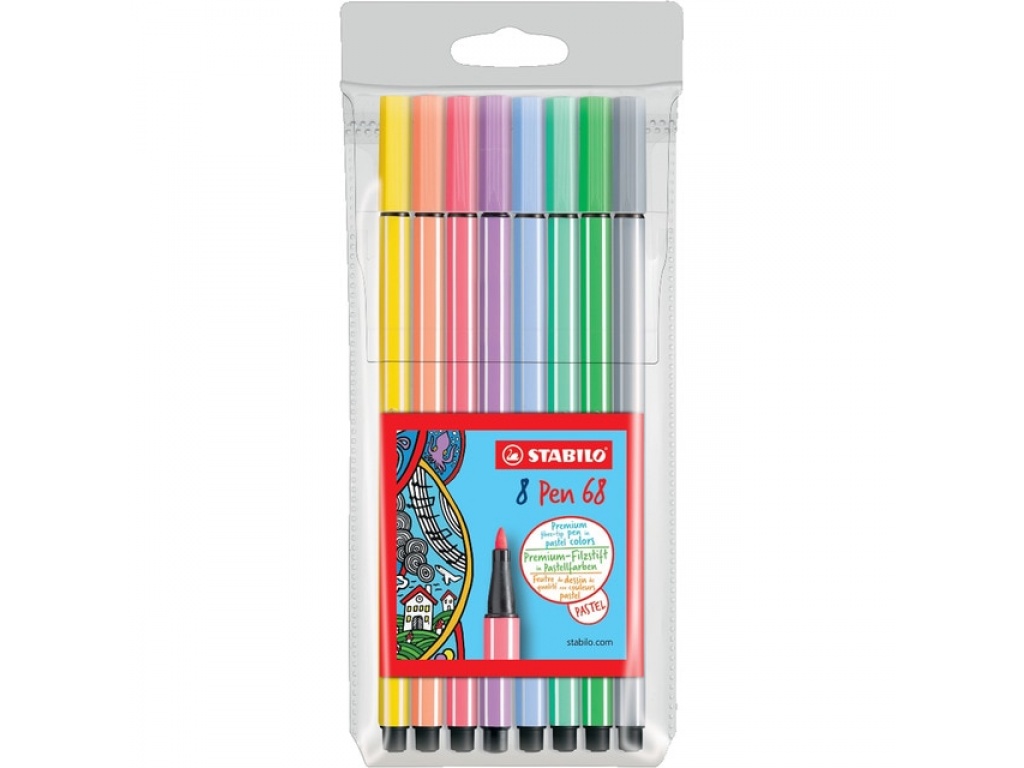 MARCADOR STABILO PEN 68 PAQ X 8