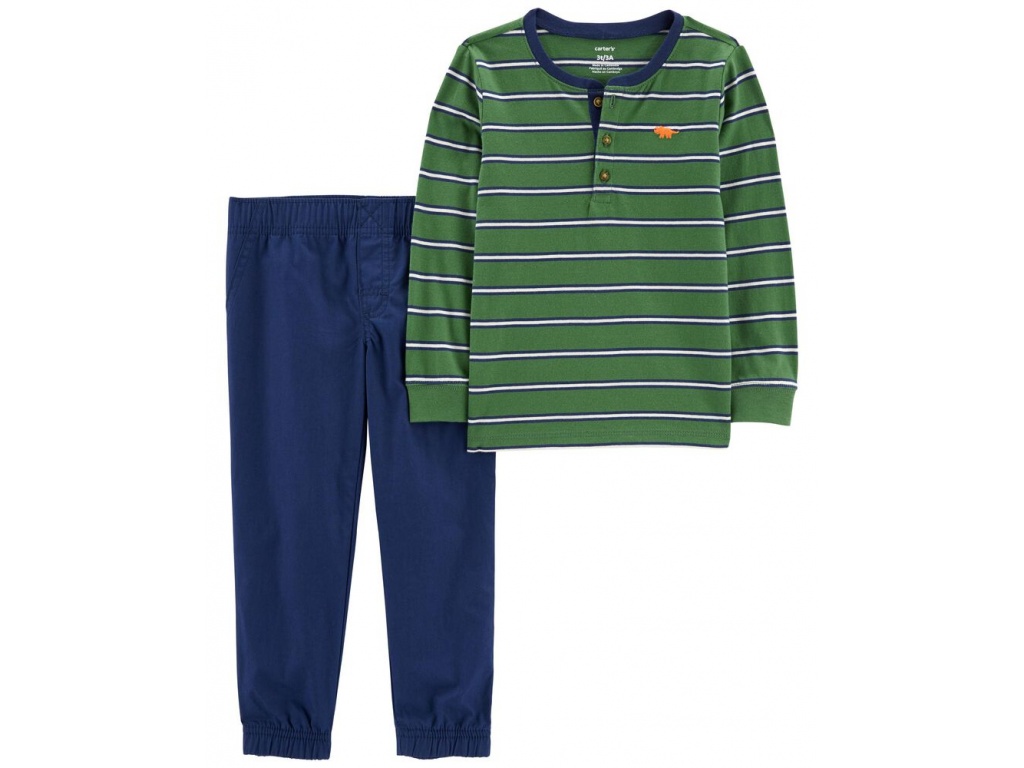 SET 2 PC PANTALON Y REMERA BOTONES ALGODON CARTERS 2T