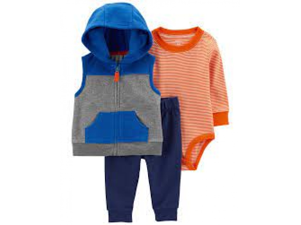 SET 3 PC CHALECO MICROPOLAR PANTALON Y BODY CARTERS 12M