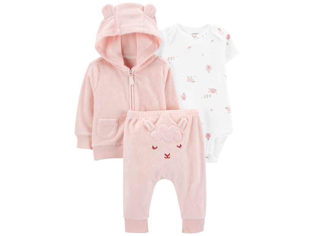 SET 3 PC PANTALON CAMPERA CON OREJITAS Y BODY MC CARTERS 12M