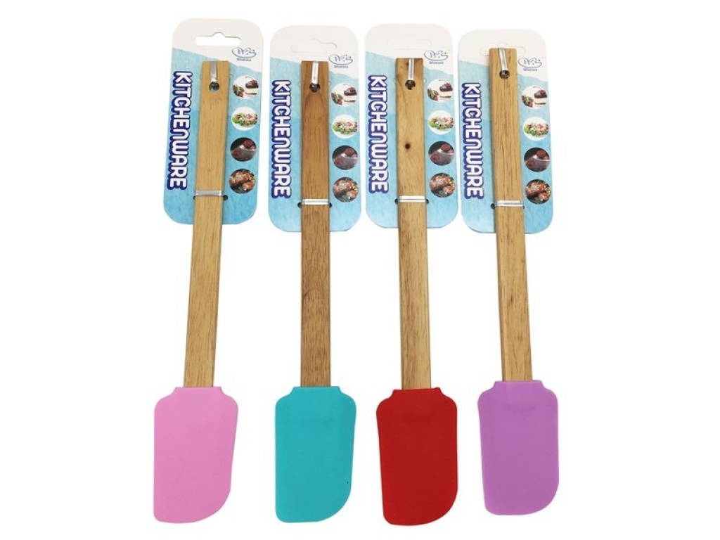 ESPATULA SILICONA CON MANGO MADERA