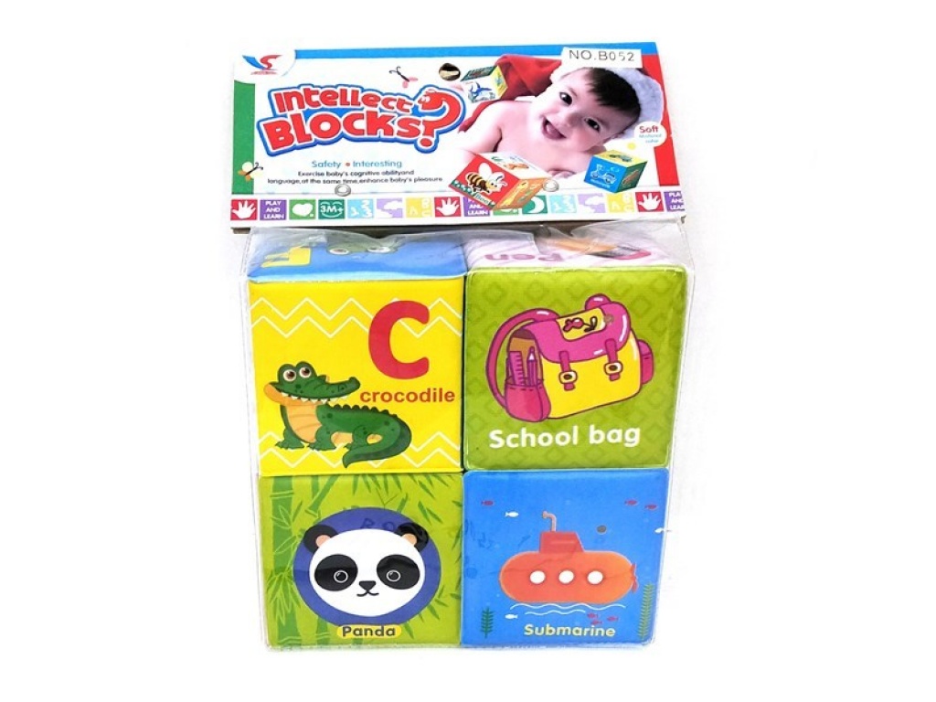 CUBOS PARA BEBE PVC X 4 CON DISEO BOLSA