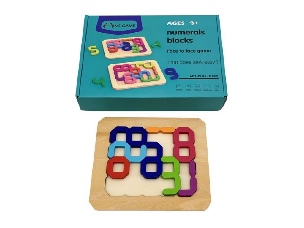JUEGO MESA PUZZLE NUMEROS MADERA