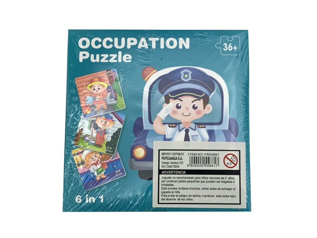 PUZZLE CARTON X 6 PROFESIONES 30 PZAS