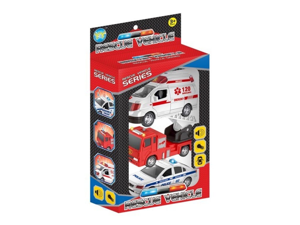 VEHICULOS EMERGENCIA X 3 LUZ SONIDO 4702