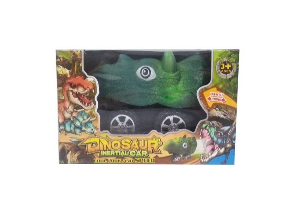 DINOSAURIO AUTO FRIC CON RUEDAS CAJA 0147