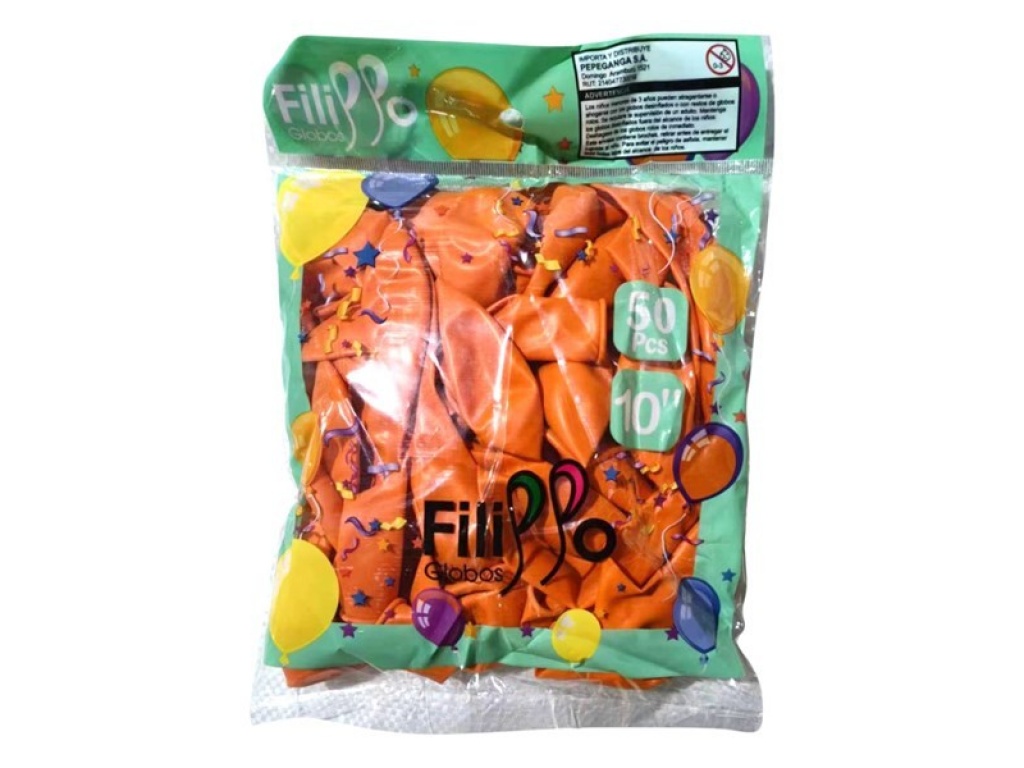 GLOBO 10 X 50 FILIPPO METAL NARANJA flaber