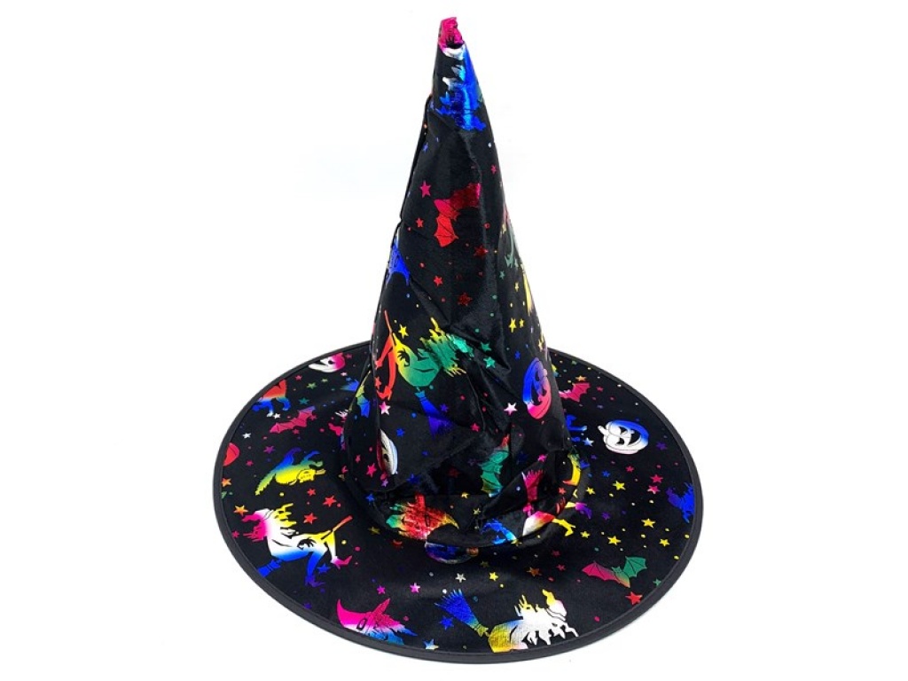 GORRO BRUJA NEGRO CON DISEO FLABER