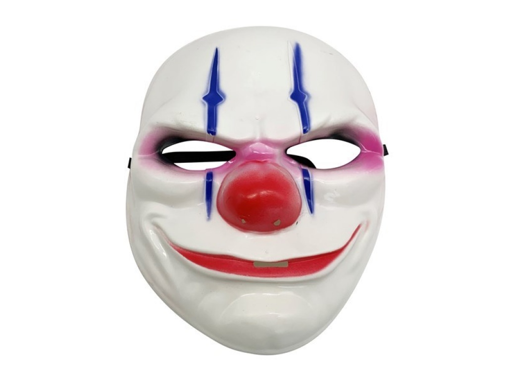 MASCARA PLASTICO BLANCA PAYASO FLABER