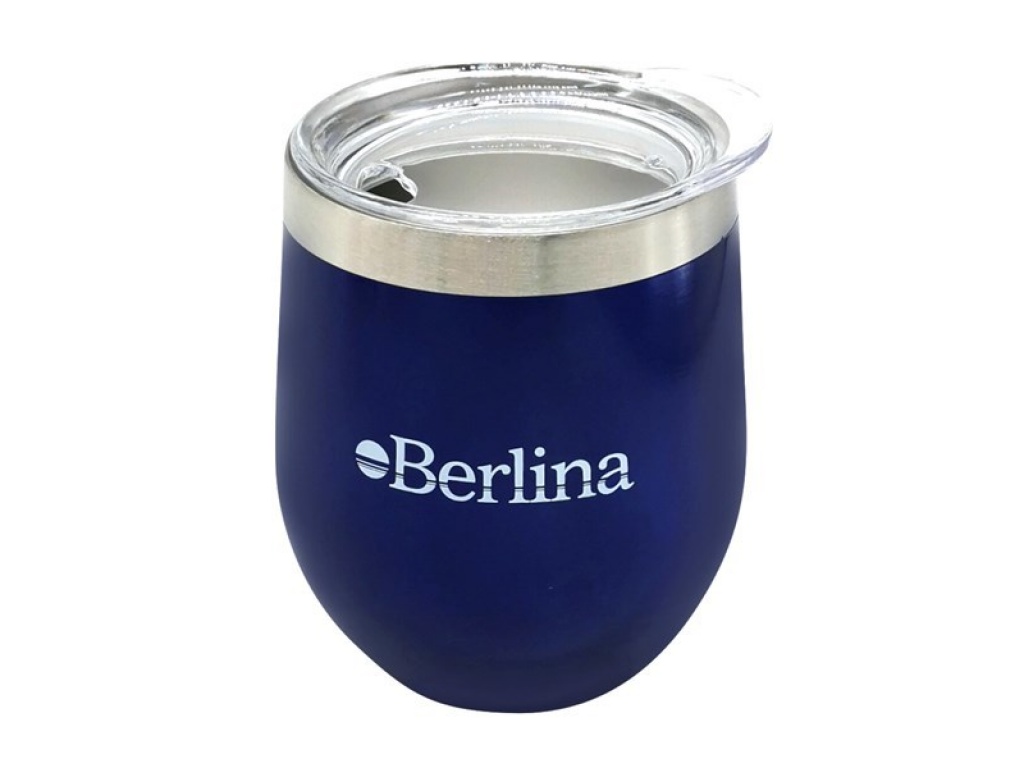 MATE BERLINA 220ML CON TAPA BRILLO AZUL