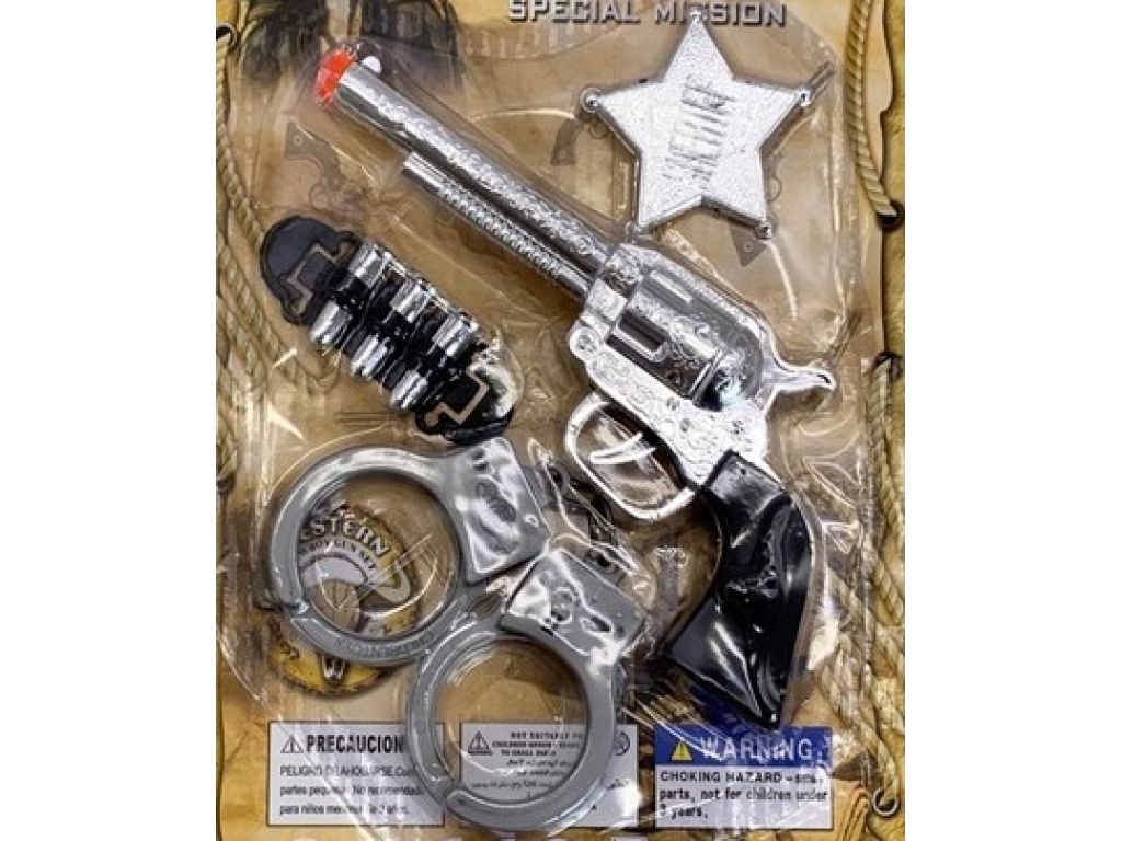 ARMA PISTOLA COWBOY ESPOSAS ACCESORIOS EN CARTON