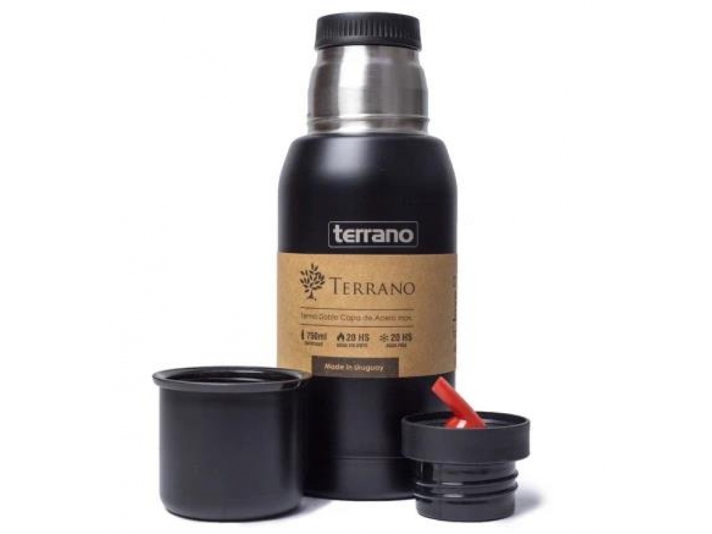 TERMO TERRANO 750ML DOBLE TAPON NEGRO