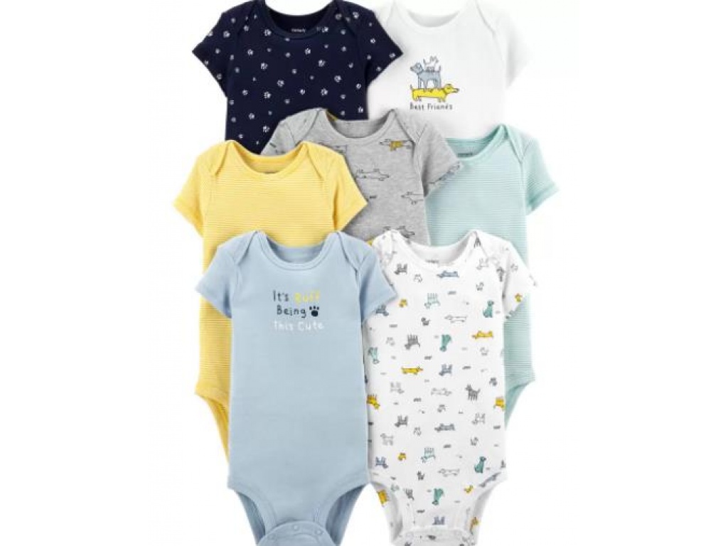 PACK X7 BODYS CARTERS ALGODON 17641010 DISEOS NB