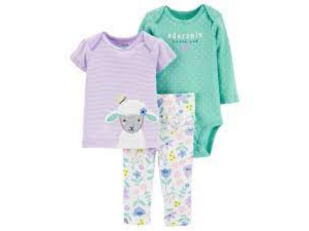 CARTERS 3PC CALZA REMERA Y BODY NB