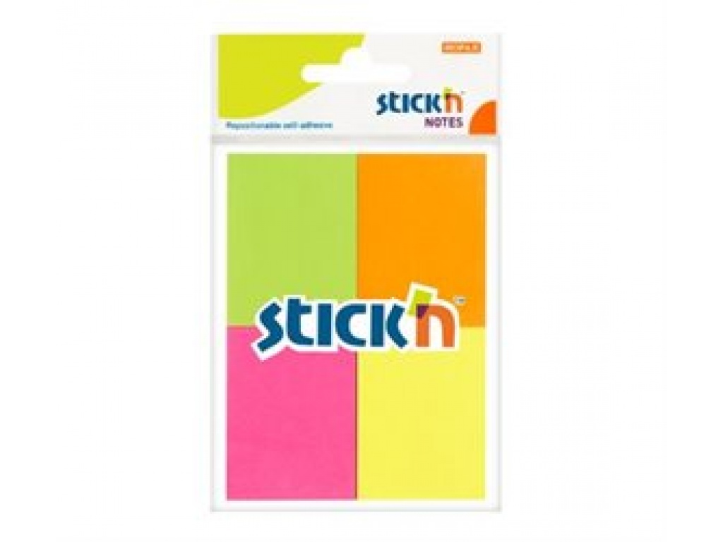 BLOCK DE NOTAS ADHESIVAS STICK`N 51X38 MM FLUO X4