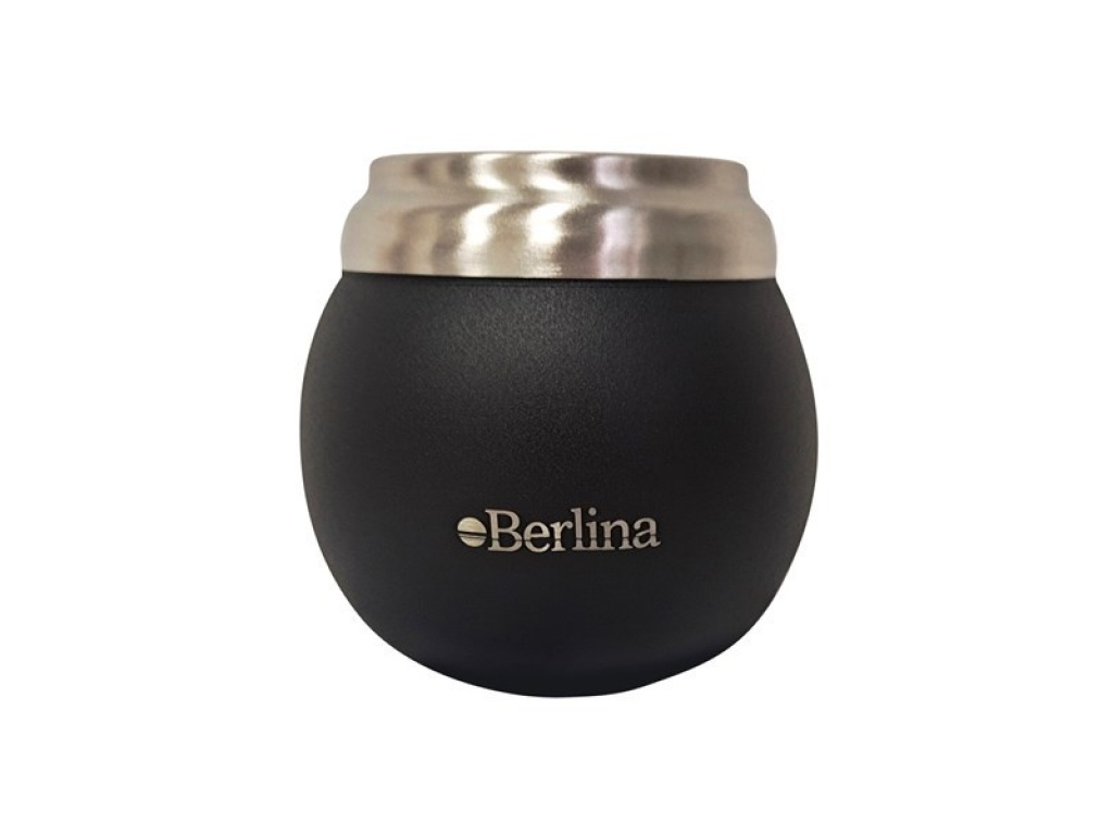 MATE BERLINA 210ML ACERO DOBLE PARED NEGRO