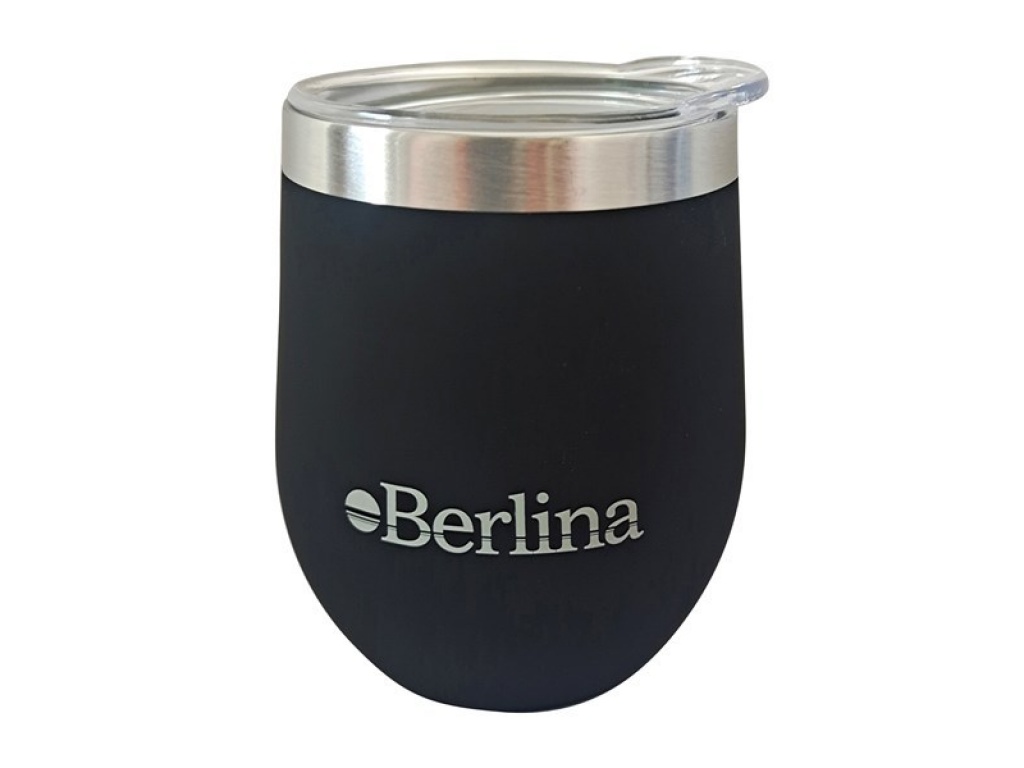 MATE BERLINA 220ML CON TAPA DOBLE PRED NEGRO