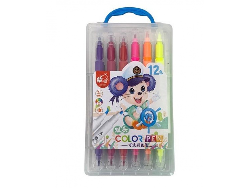 MARCADORES X12 COLORES DOBLE PUNTA 7210