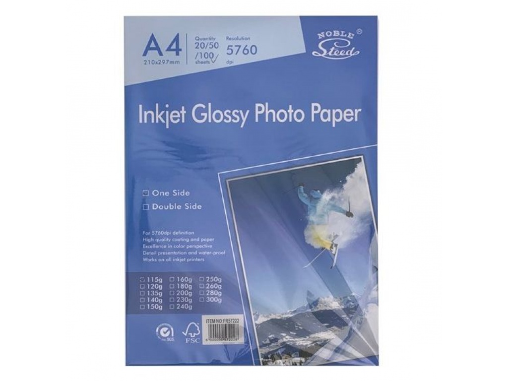 PAPEL FOTOGRAFICO A4 115 MG BOLSA 7222