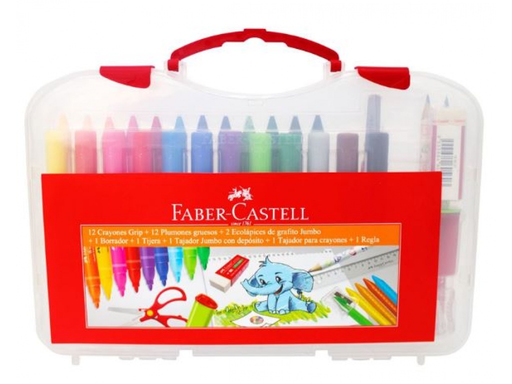 VALIJA COMPLETA PREESCOLAR ELEFANTE FABER CASTELL