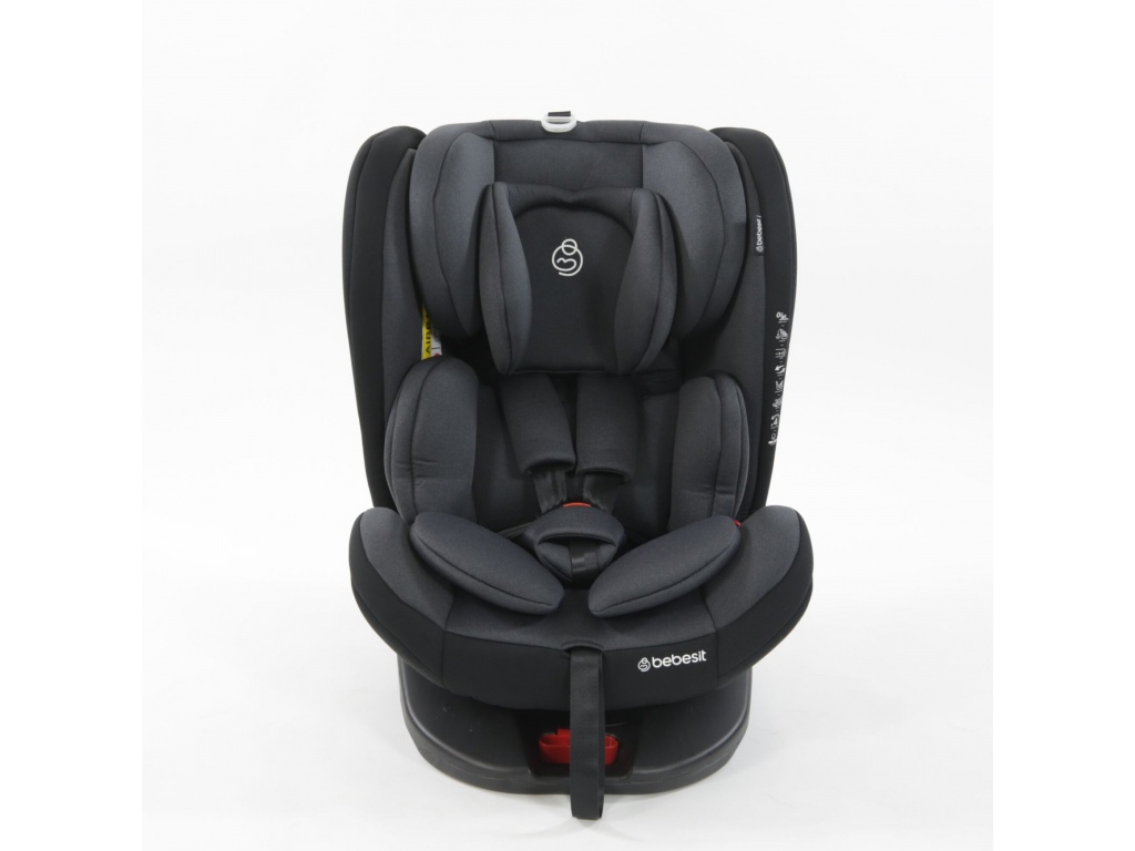 BEBESIT SILLA AUTO CON ISOFIX 360 SATURN 0/1/2/3  GRIS OSCURO