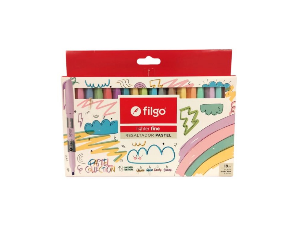 MARCADOR FILGO LIGHTER FINE RESALATADOR PASTEL X 18 UNIDADES