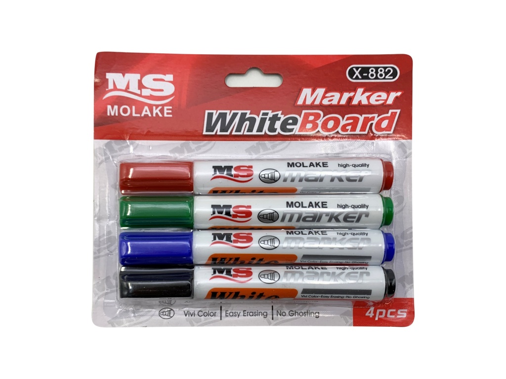 MARCADOR PIZARRA X 4 COLORES BC