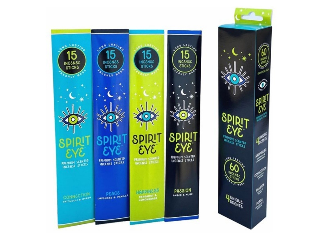 INCIENSO PALITOS 15X4 SPIRIT EYE 4 FRAGANCIAS