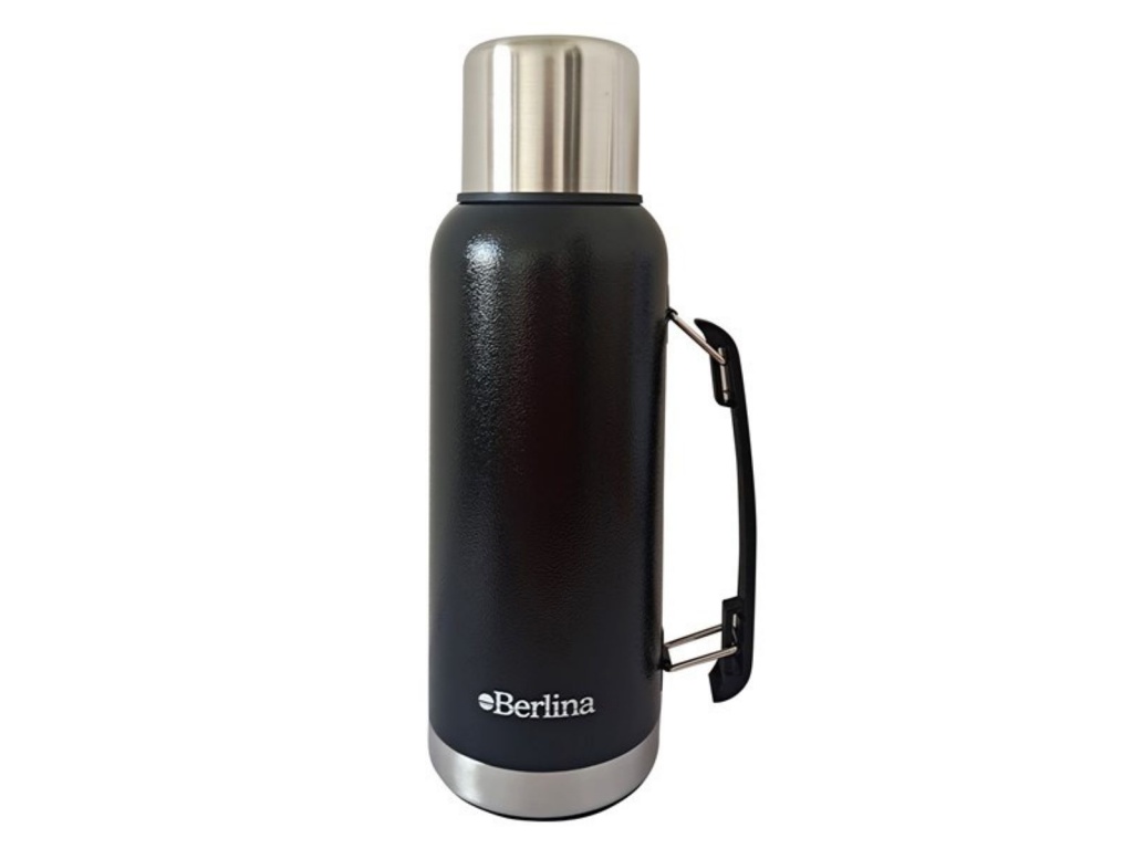 TERMO BERLINA 1L PICO CEBADOR MARTILLADO NEGRO