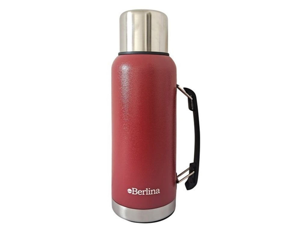 TERMO BERLINA 1L PICO CEBADOR MARTILLADO ROJO