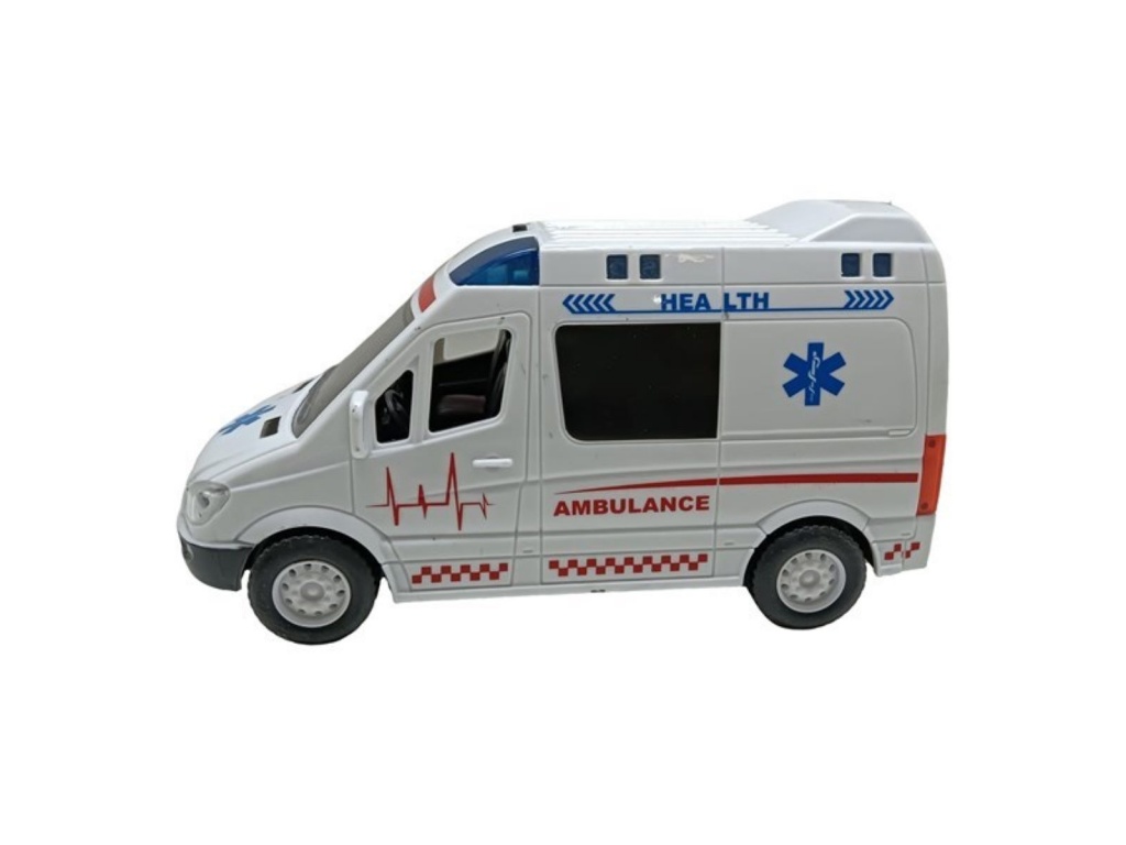 AMBULANCIA A FRICCION CHICA CON LUZ CAJA 7741