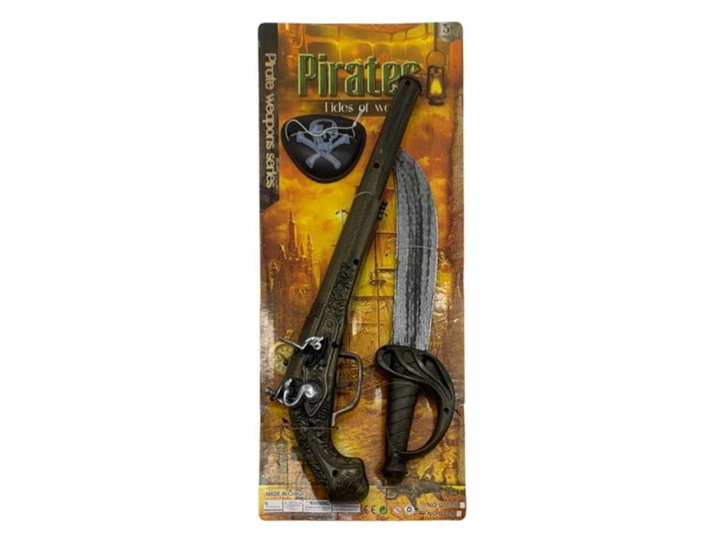 SET PIRATA ESPADA ESCOPETA Y PARCHE 9399