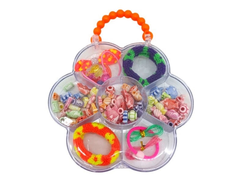 CUENTAS PARA ARMAR PULSERAS CAJA PLASTICO 0826